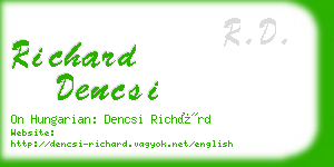 richard dencsi business card